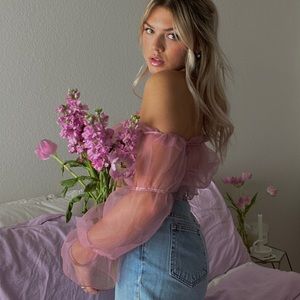 NASTYGAL tule blouse